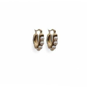 Chunky Earring goud witte oorbellen