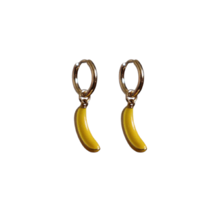 gouden oorbellen – Banana Earring close-up