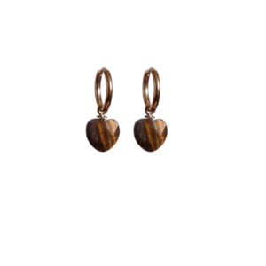 Tiger Heart Earring goud bruine oorbellen